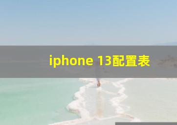 iphone 13配置表